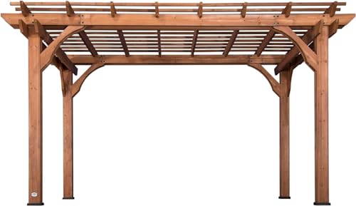 Backyard Discovery Pergola aus Holz 305x427 cm | Terrassenüberdachung freistehend für den Garten | Pavillon/Gartenpavillon Überdachung Wetterfest..