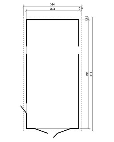 Holzgarage - Abstellraum mit Fenstern- H222x616x324 cm /18 m2 - Plattenkonstruktion aus Naturholz - Gartenwerkstatt - Auto- und Geräteschuppen -TIMBELA M102