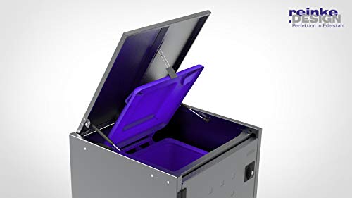 reinkedesign Mülltonnenbox Boxxi 4 x 240L aus verzinktem Stahl Anthrazit I Made in Germany | Inkl. Gasdruckdämpfern | UV-beständig I Schutz vor Nager I Flexibel erweiterbar