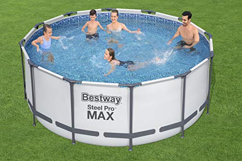 Bestway Frame Pool Steel Pro, Set mit Filterpumpe und Zubehör, 366 x 122 cm, blau